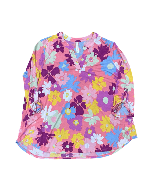 Top Ls By Dear Scarlett In Pink & Purple, Size:3X