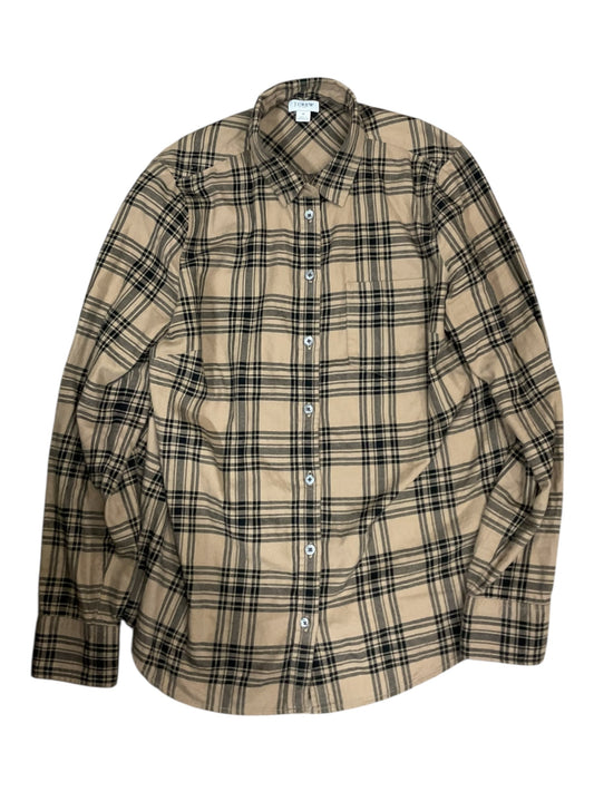 Blouse Ls By J. Crew In Black & Brown, Size:S