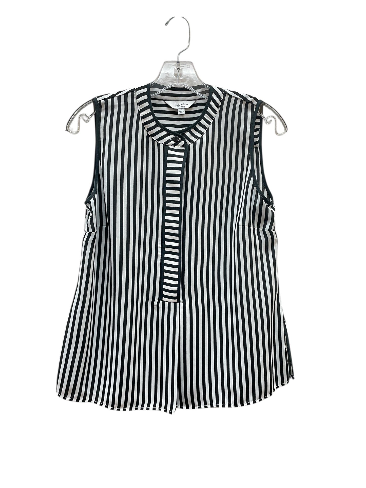 Top Sleeveless Basic By Nicole Miller In Black & White, Size:S