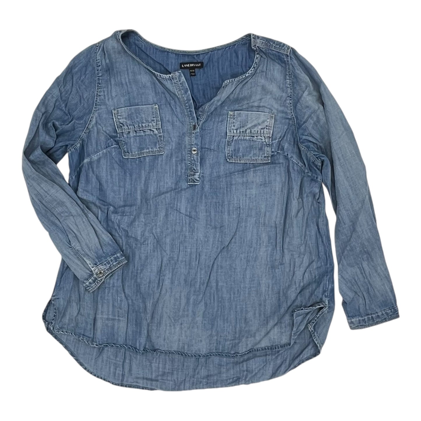 Top Ls By Lane Bryant In Blue Denim, Size:L