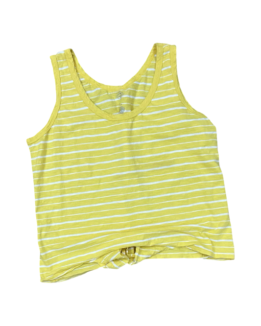 Top Sleeveless Basic By St Johns Bay In White & Yellow, Size:L