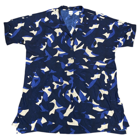 Dress Casual Midi By Nic + Zoe In Blue & Tan, Size:2X