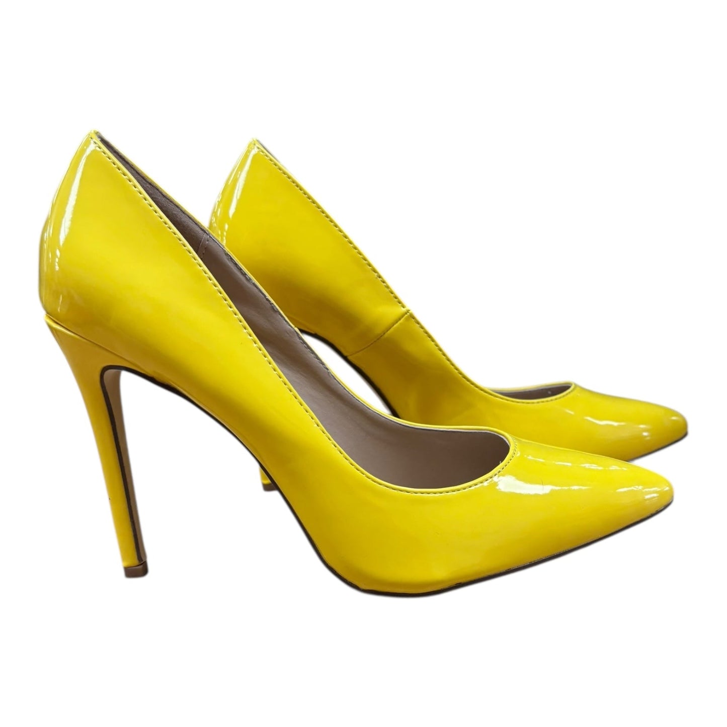 Shoes Heels Stiletto By First Love In Yellow, Size:8