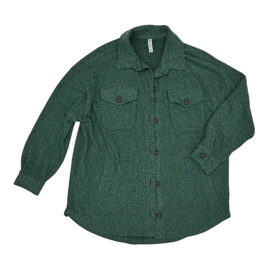 Jacket Shirt By Zenana Outfitters In Green, Size:S