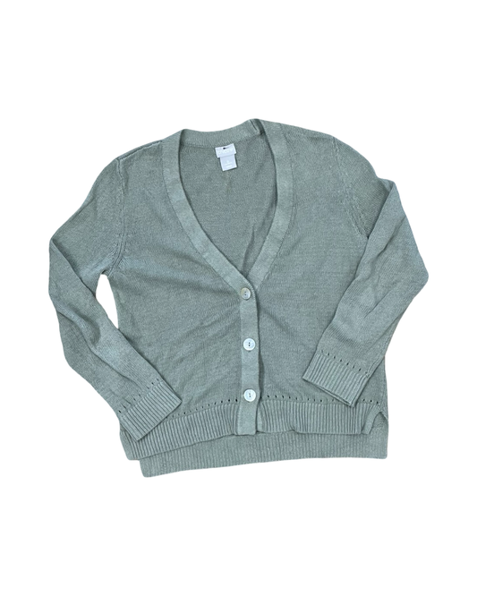 Sweater Cardigan By Chicos In Green, Size:S
