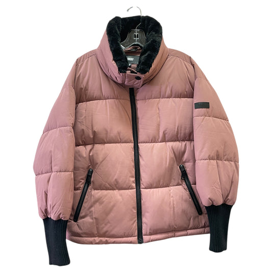Jacket Puffer & Quilted By Dkny In Pink, Size:M