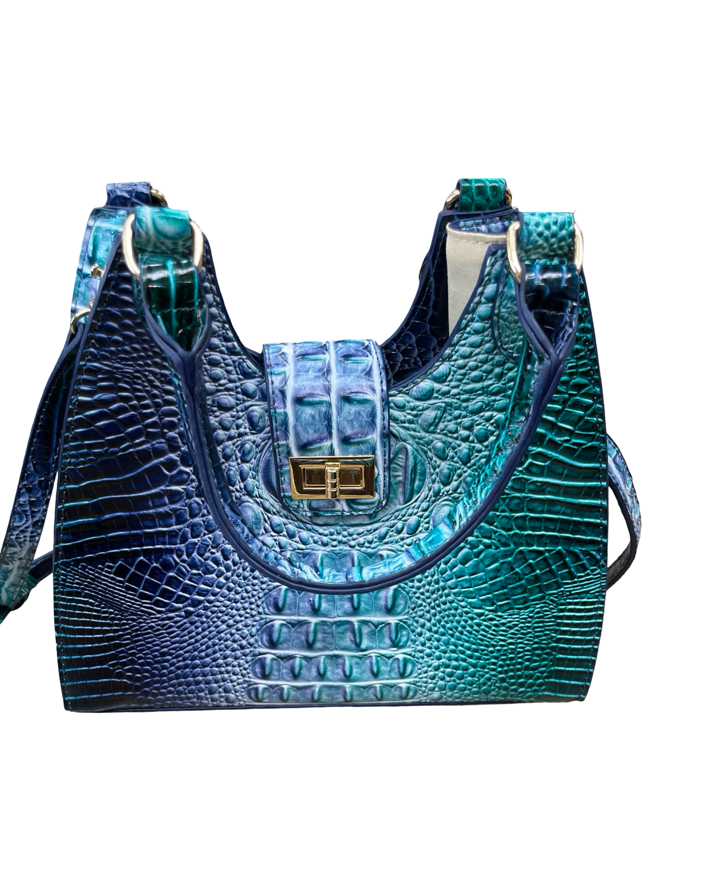 Handbag By Clothes Mentor In Blue & Green, Size:Medium