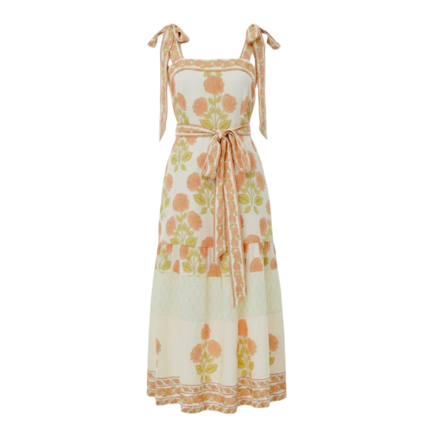 Printed Tie Strap Dress Casual Maxi By Sue Sartor In Floral Print, Size: 1X