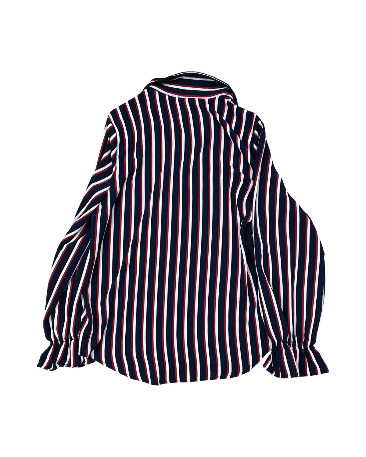 Blouse Ls By Elle In Blue Red & White, Size:L