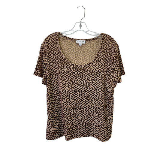 Top Ss Luxury Designer By St. John In Brown, Size:L