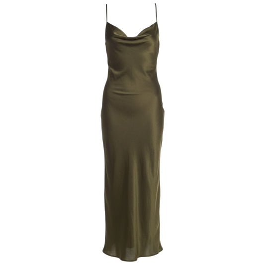 Olive Maxi Slip Dress By Banana Republic In Green, Size: 0