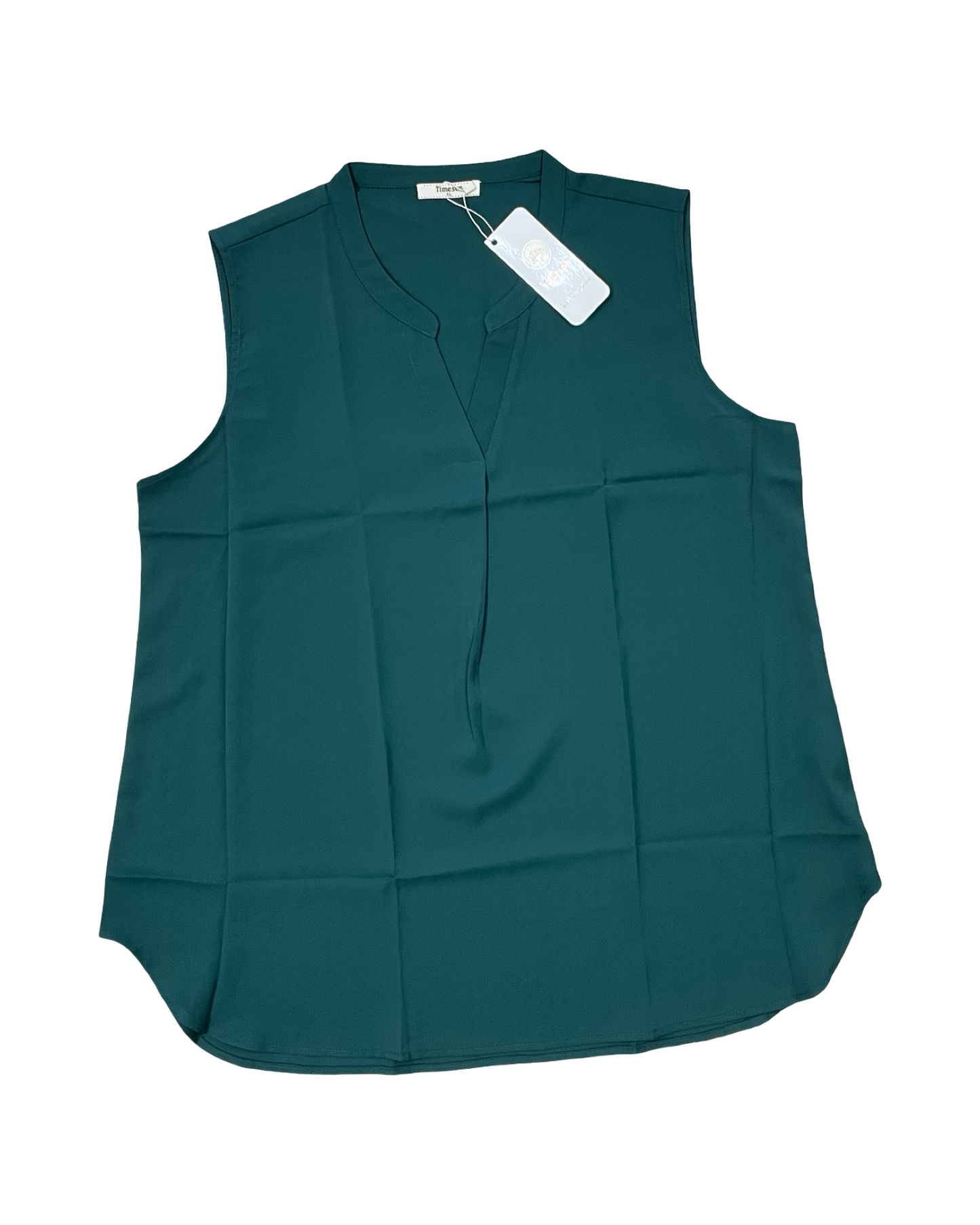 Top Sleeveless By Timeson In Green, Size:Xl