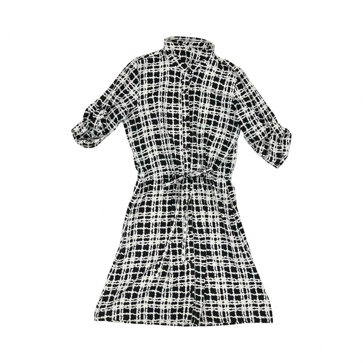Dress Casual Short By Calvin Klein In Black & White, Size:M