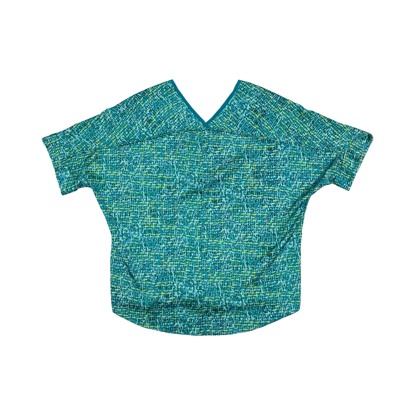 Blouse Ss By Tahari In Blue & Green, Size:M