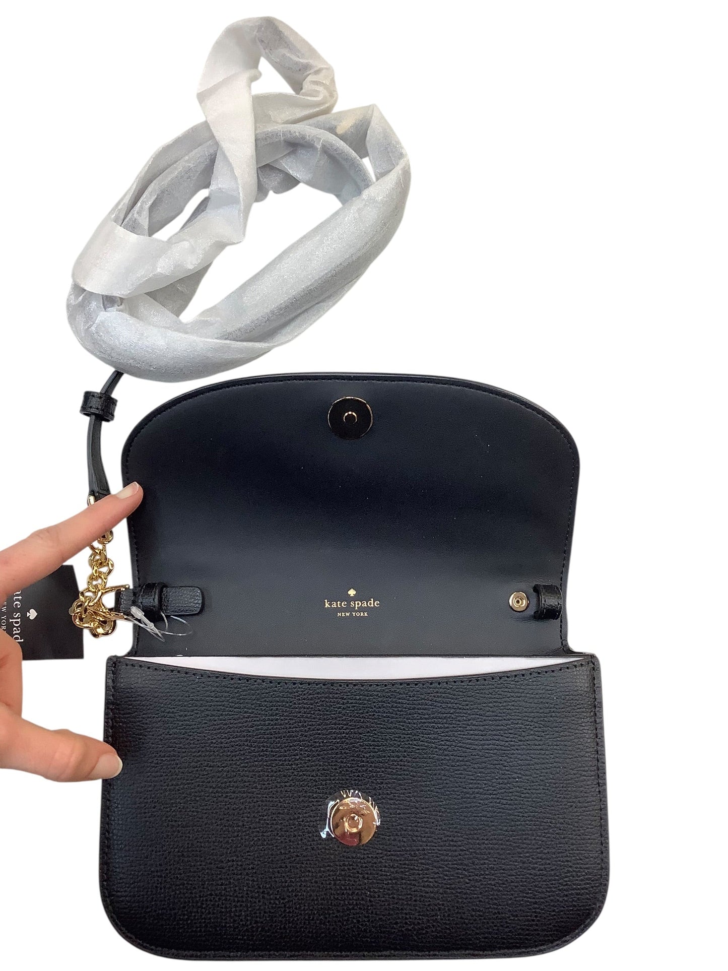 Crossbody Designer By Kate Spade In Black, Size:Small