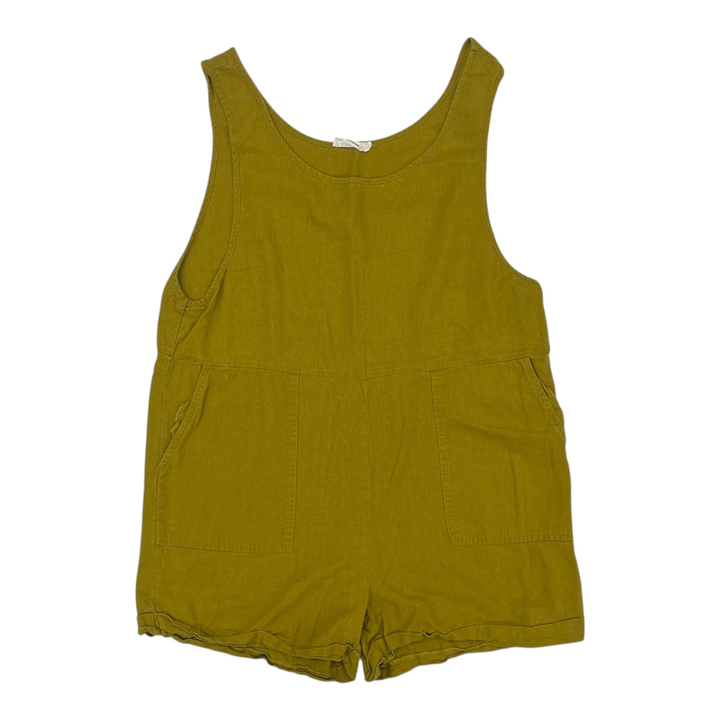 Shortalls By Zenana In Yellow, Size:L