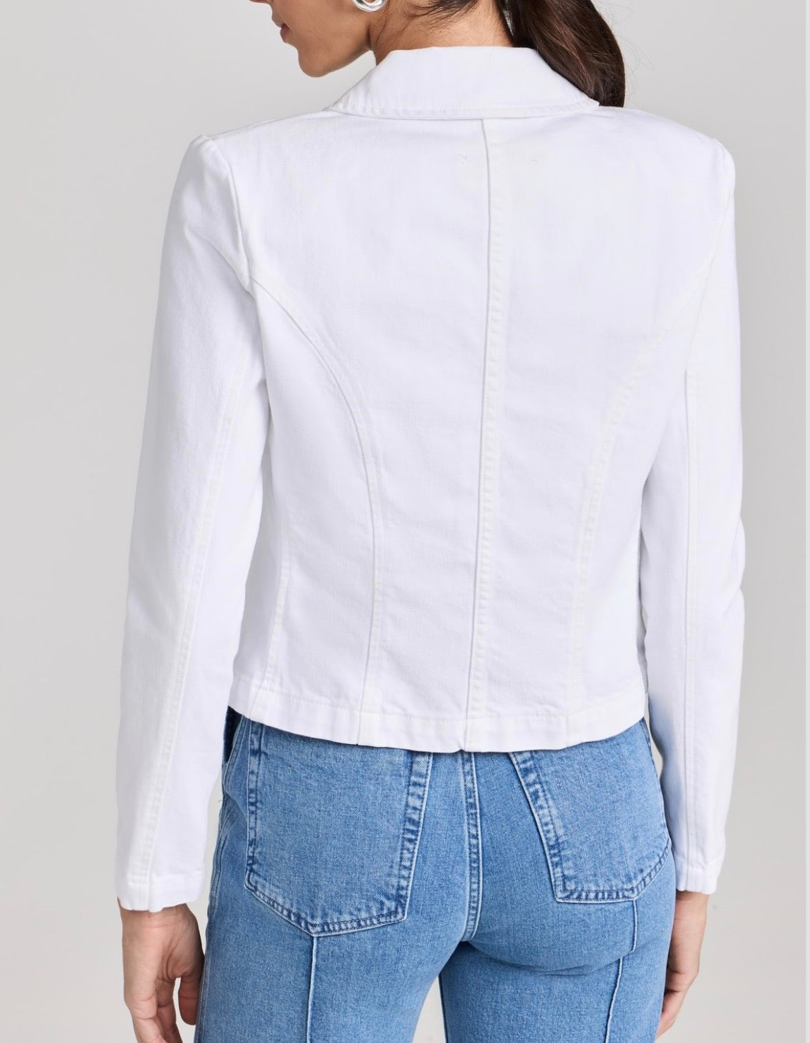 Blazer Denim Designer By L Agence In White, Size: S