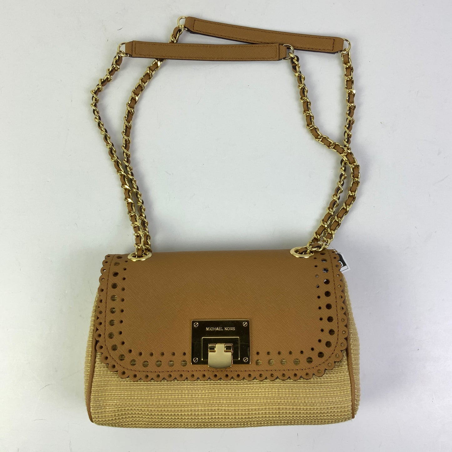 Crossbody Designer By Michael Kors In Brown & Tan, Size:Small