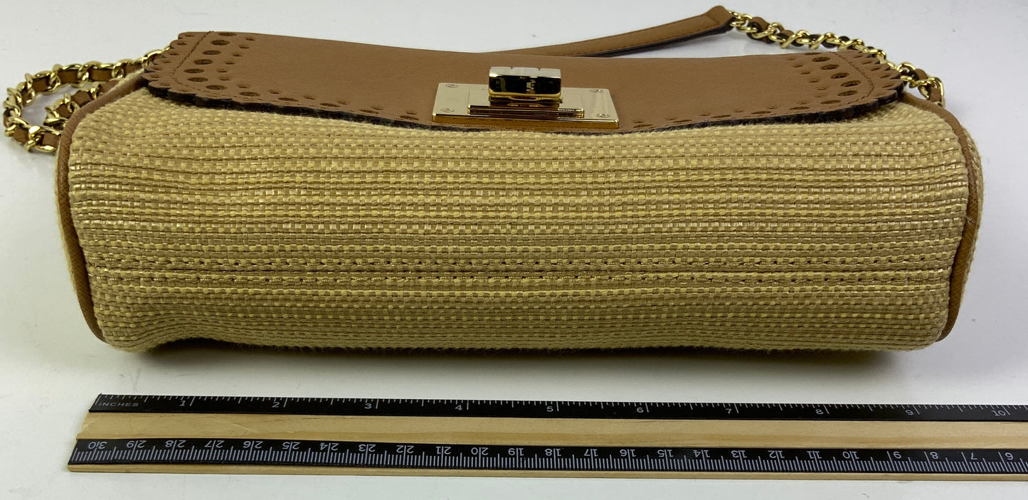 Crossbody Designer By Michael Kors In Brown & Tan, Size:Small