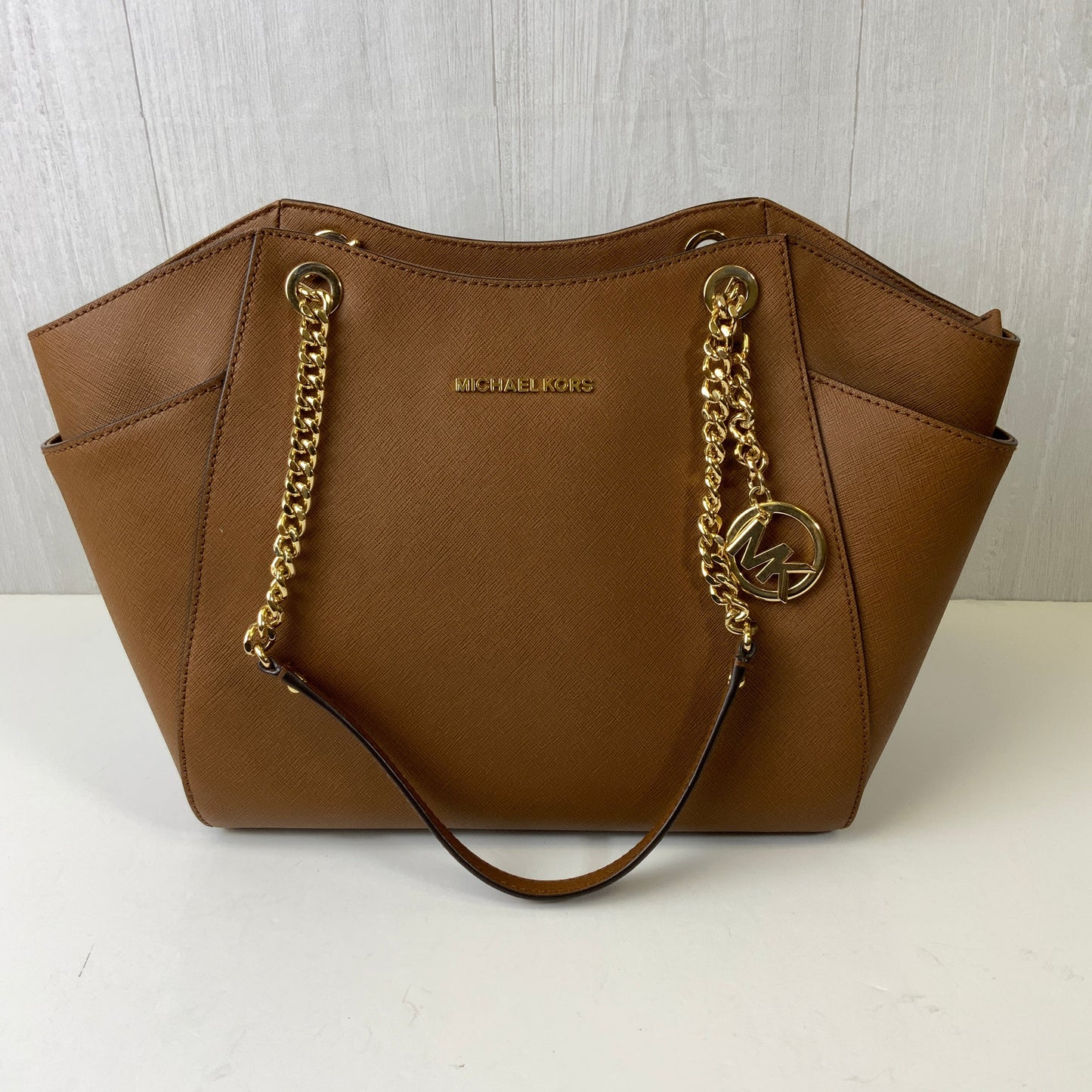 Handbag Designer By Michael Kors In Brown, Size:Large