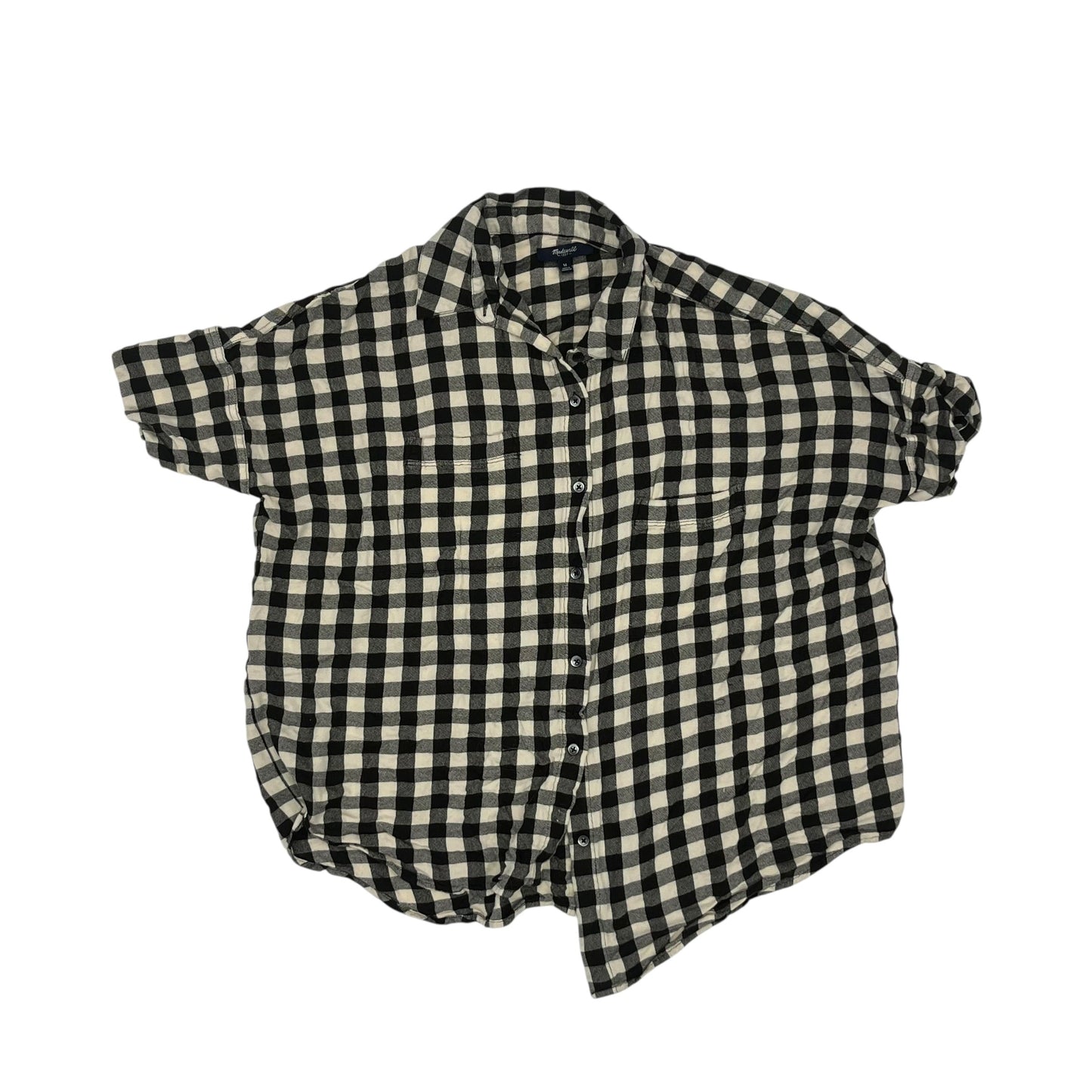 Blouse Ss By Madewell In Black & Cream, Size:M