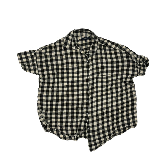 Blouse Ss By Madewell In Black & Cream, Size:M