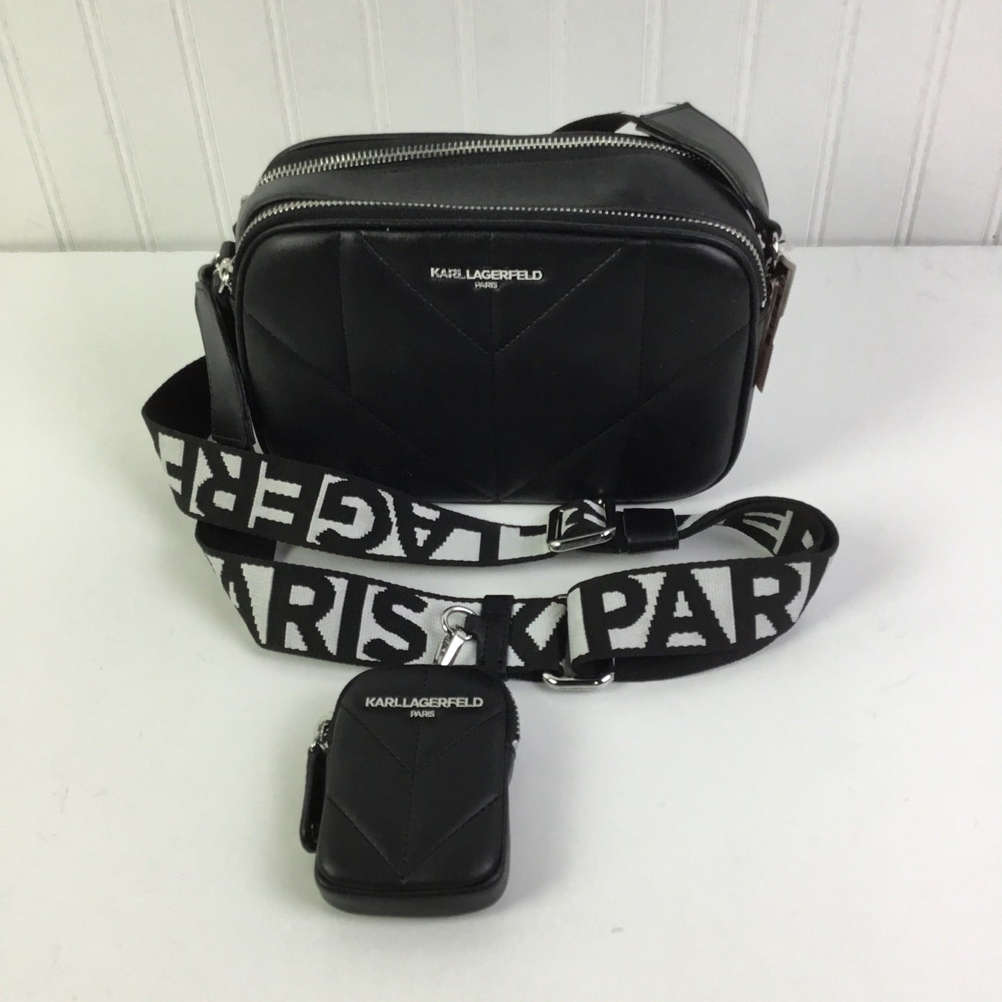 Crossbody Designer By Karl Lagerfeld In Black, Size:Small