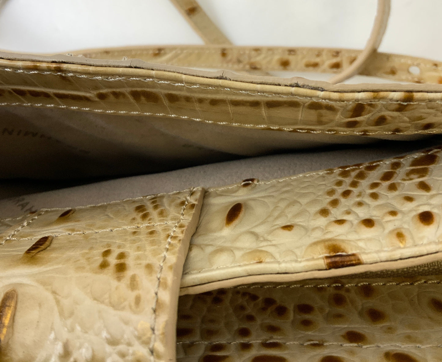 Crossbody Designer By Brahmin In Tan, Size:Small