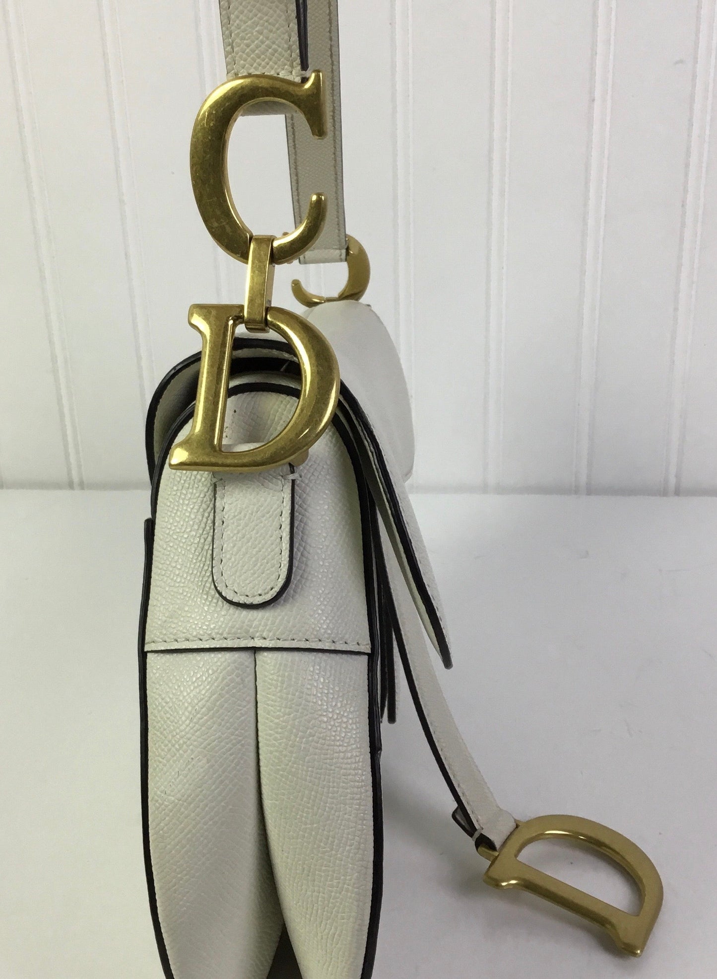 Handbag Luxury Designer By Dior In White, Size:Medium