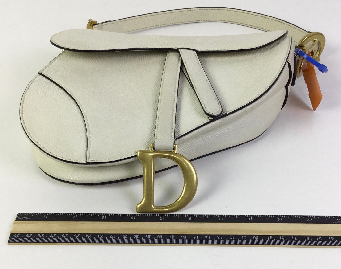 Handbag Luxury Designer By Dior In White, Size:Medium