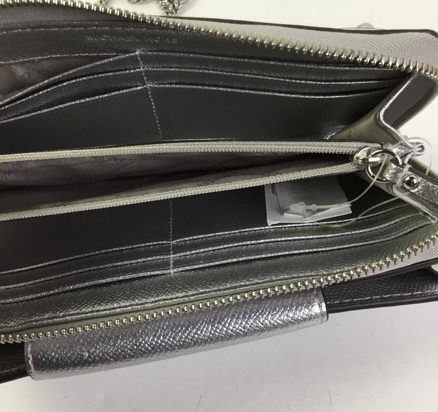 Crossbody Designer By Michael Kors In Silver, Size:Small