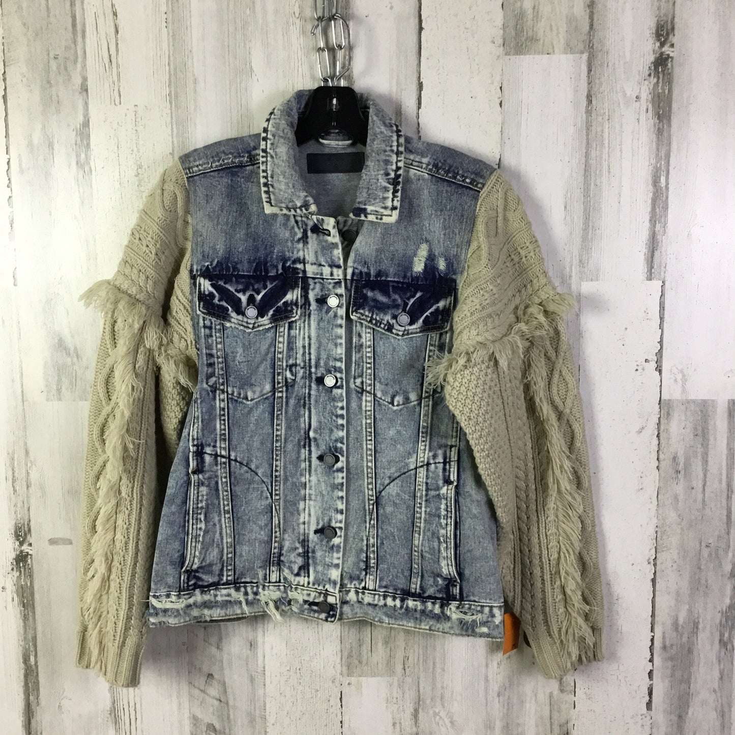 JACKET DENIM by BLANKNYC In BLUE & CREAM, Size: XS