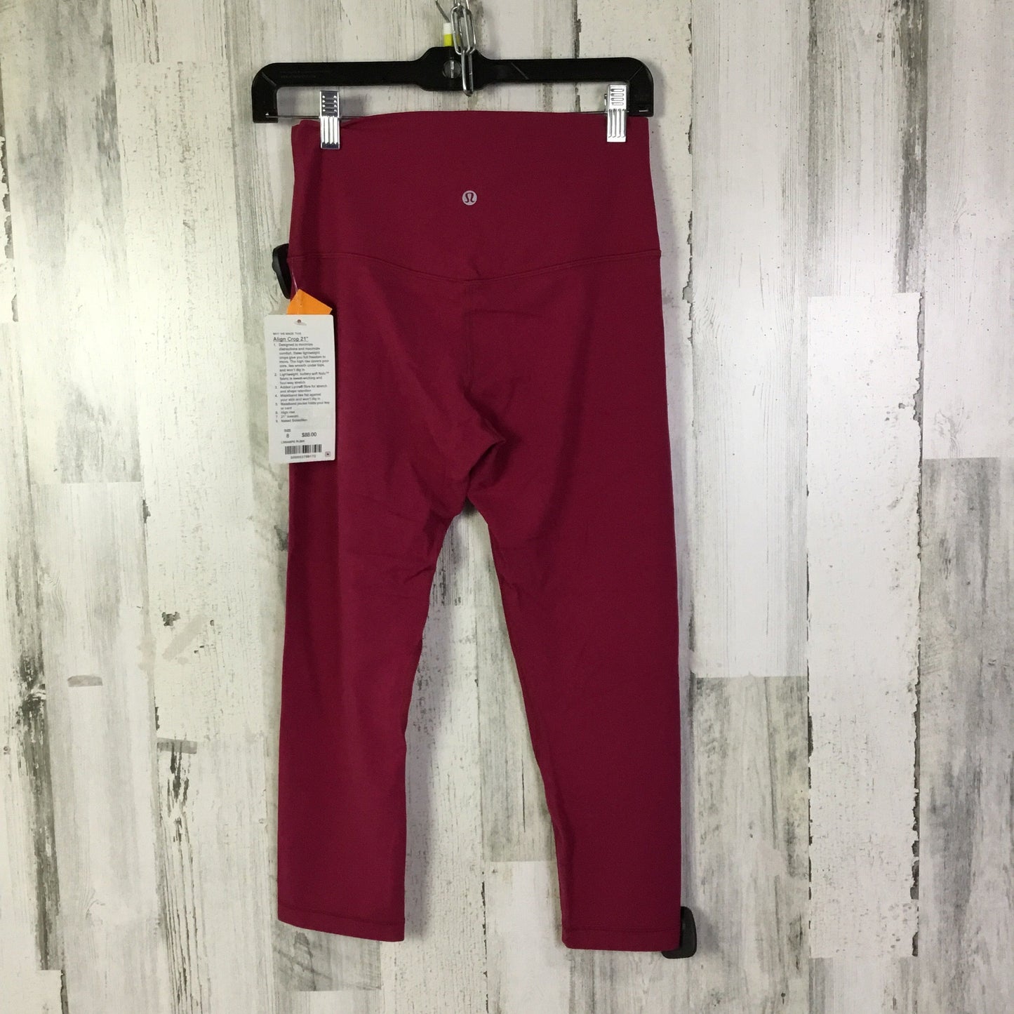 Athletic Leggings Capris By Lululemon In Pink, Size:8