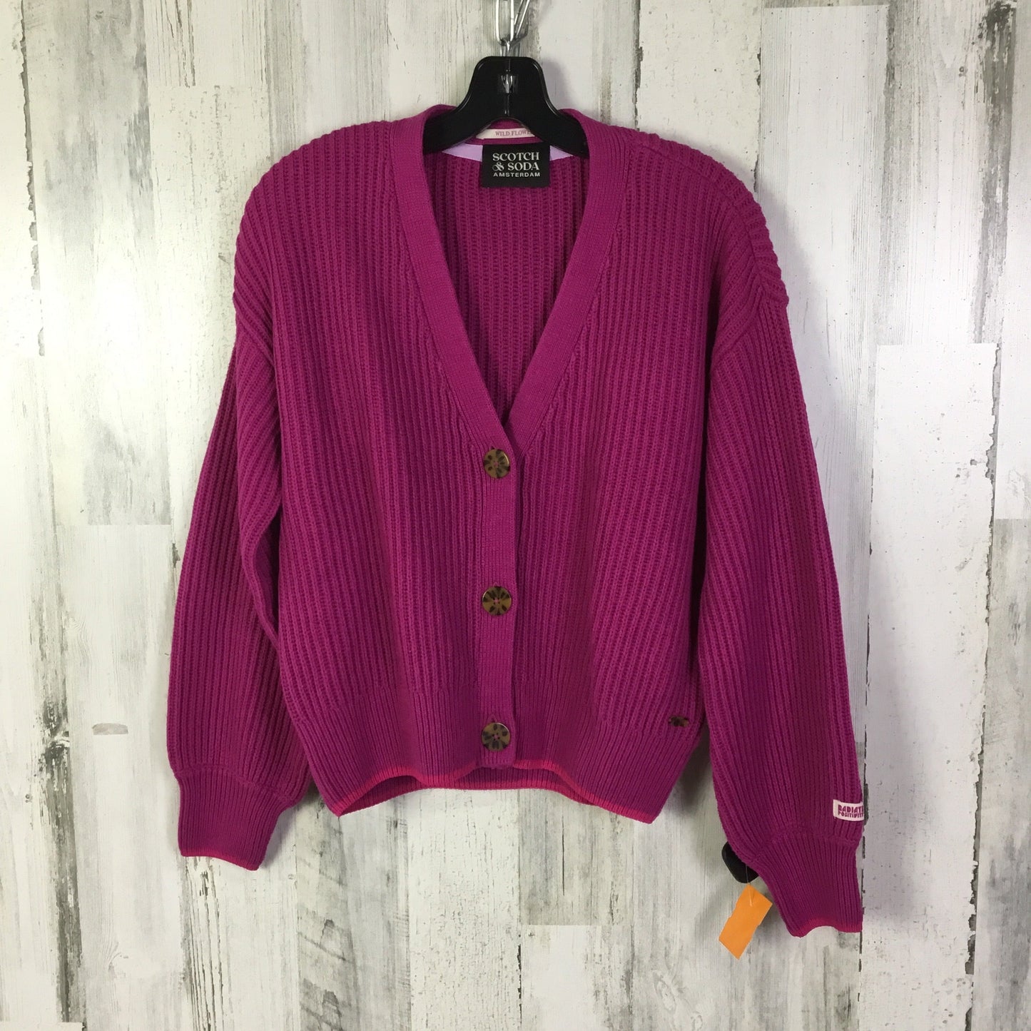 Sweater Cardigan By Scotch & Soda In Pink, Size:M