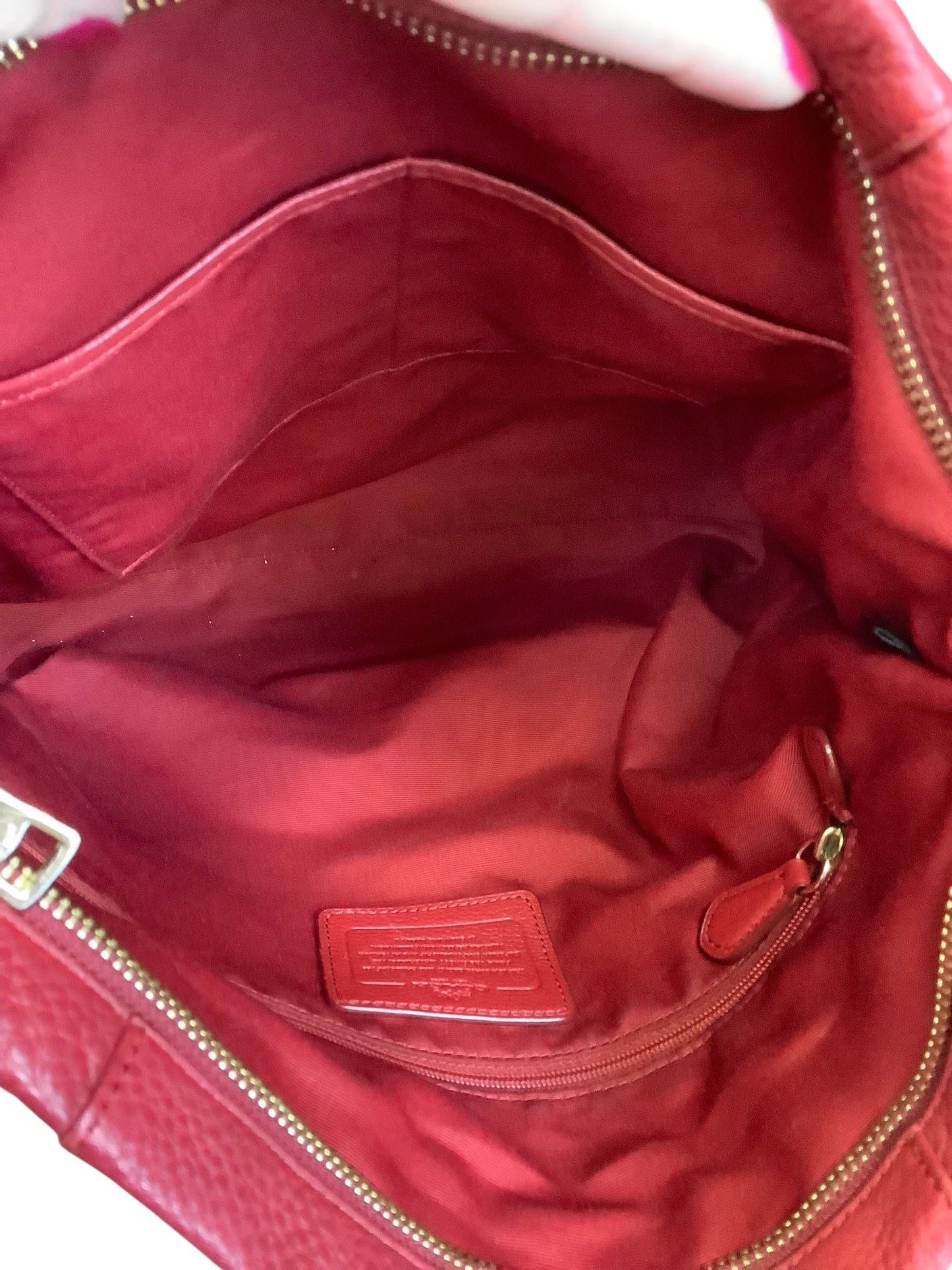 Handbag Designer By Coach In Red, Size:Large