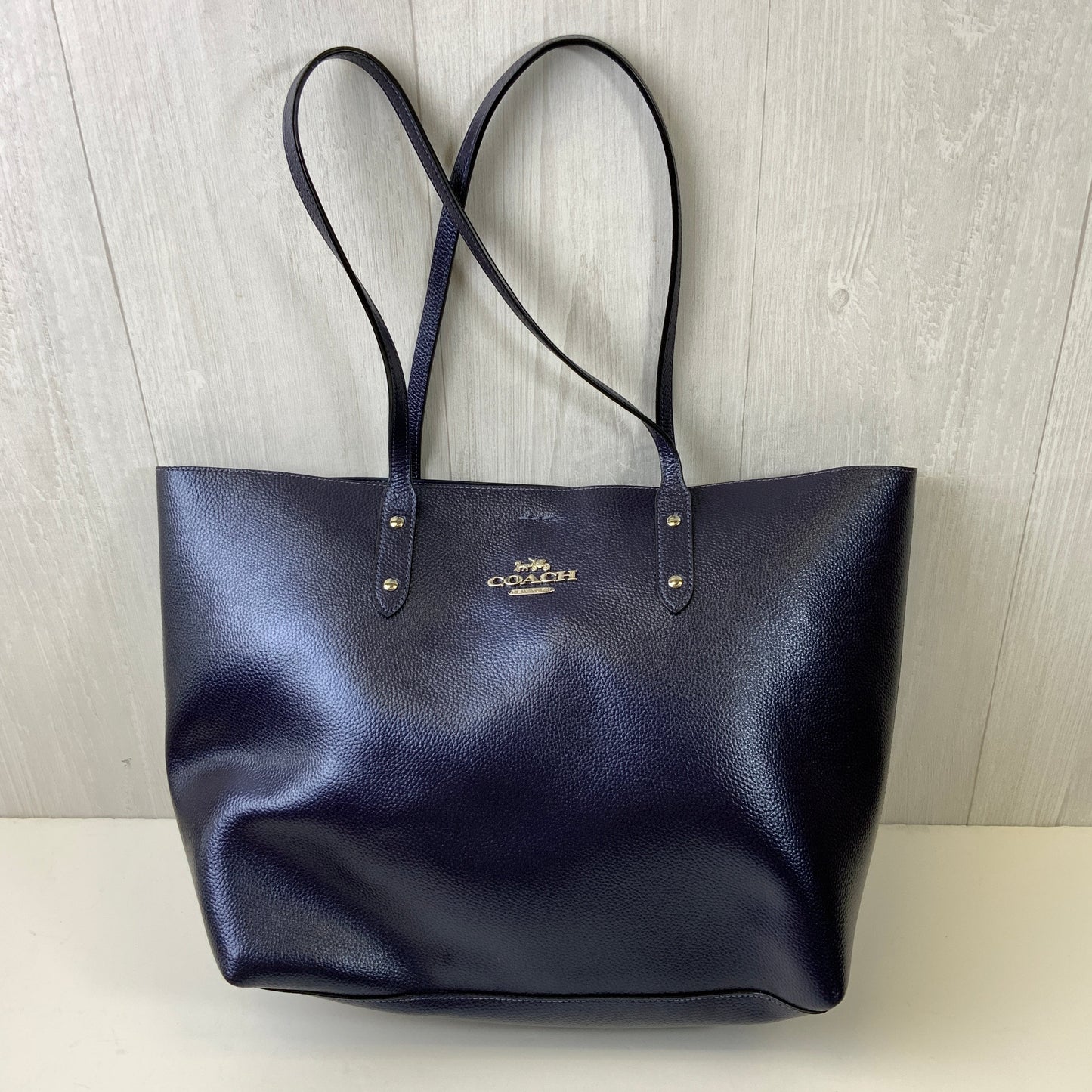 Tote Designer By Coach In Blue, Size:Large