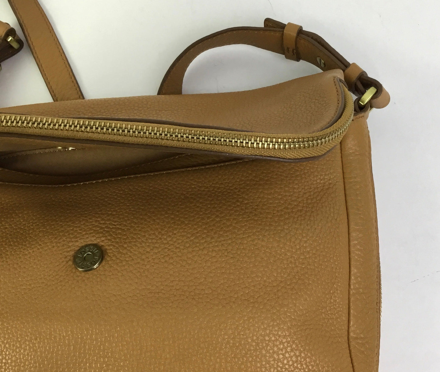 Crossbody Leather By Fossil, Size: Medium