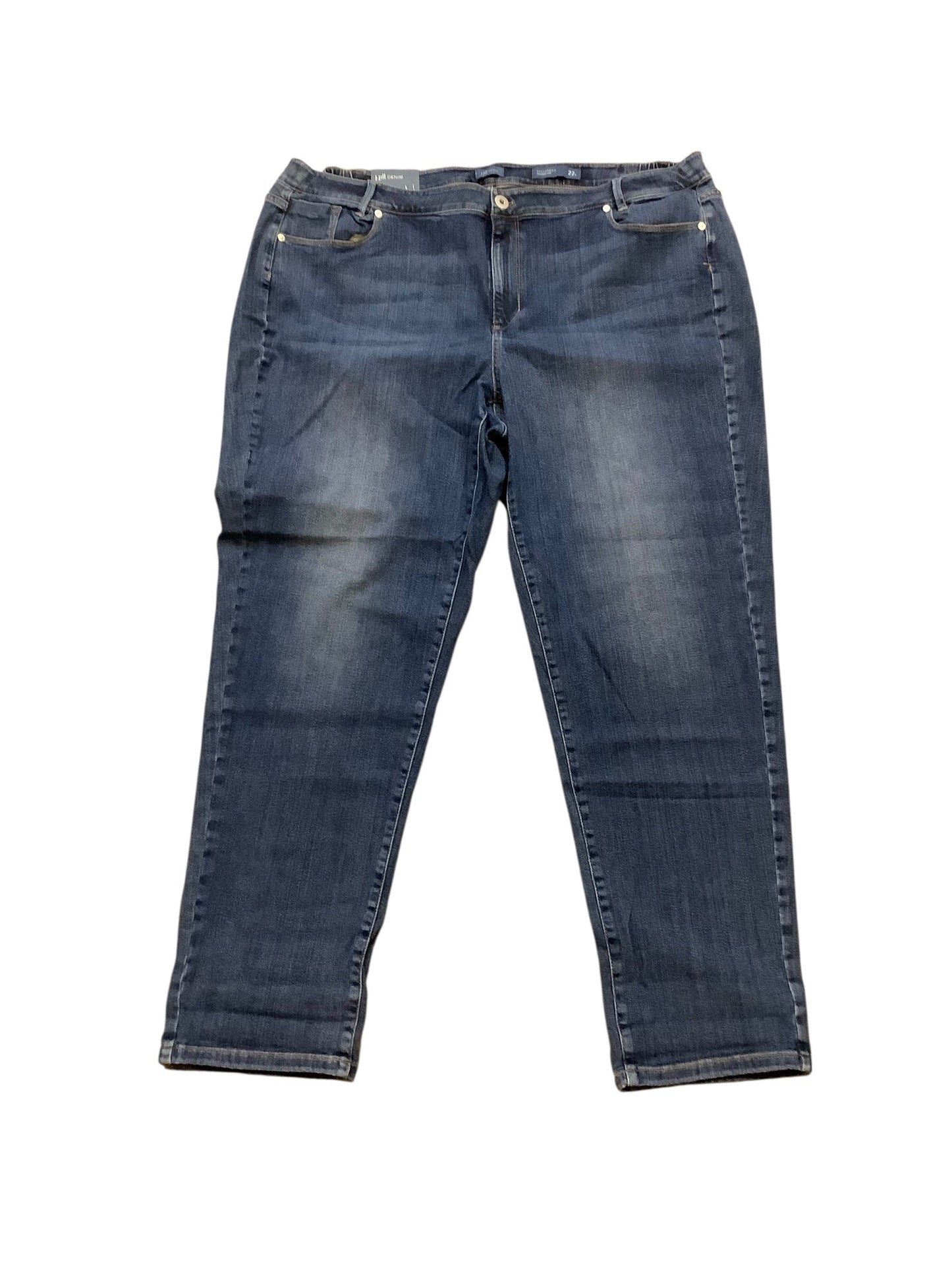 Jeans Straight By J. Jill In Blue Denim, Size:22