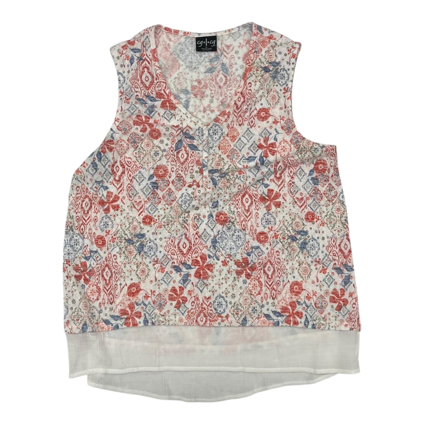 Blouse Sleeveless By Cmf In Multi, Size:Xl