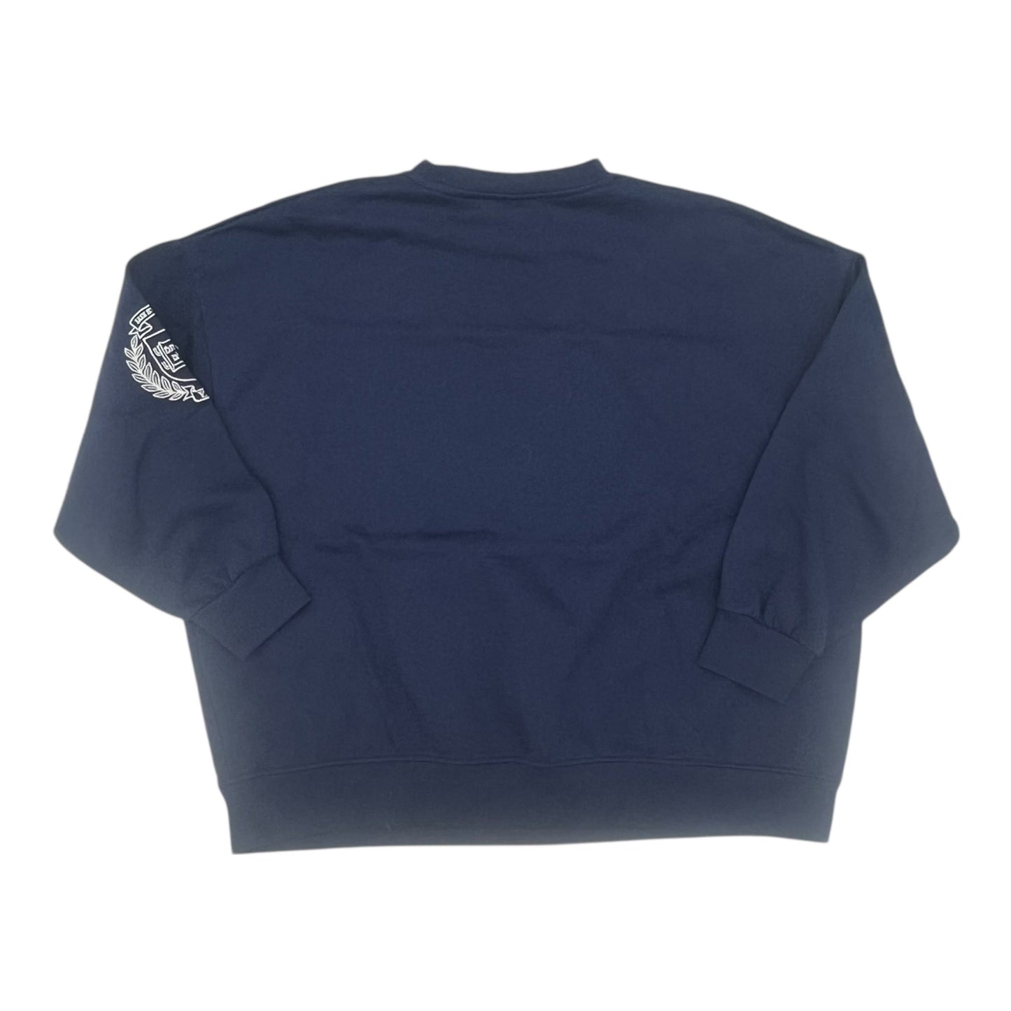 Athletic Sweatshirt Crewneck By Clothes Mentor In Blue & White, Size:L