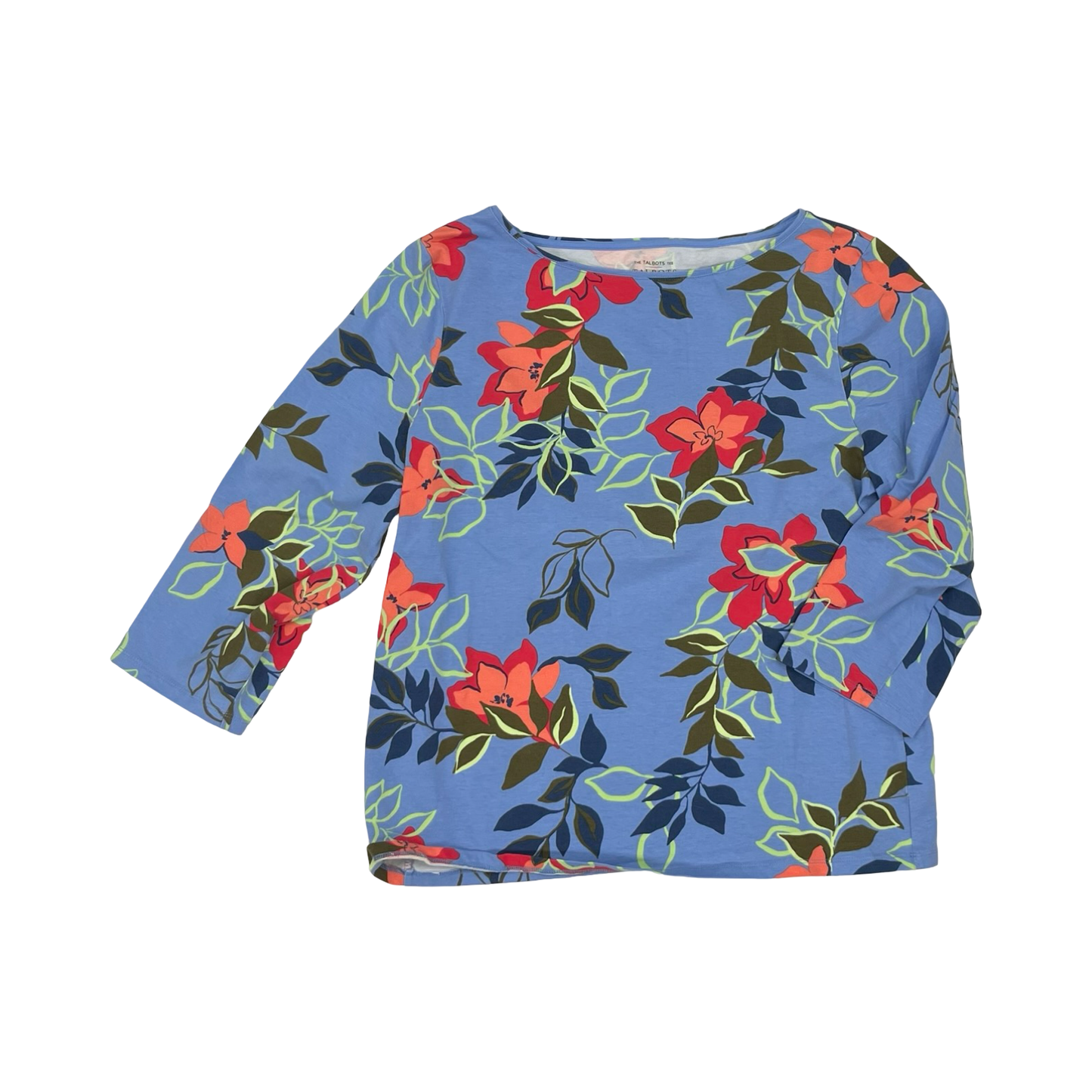 Top 3/4 Sleeve By Talbots In Floral Print, Size:Xl
