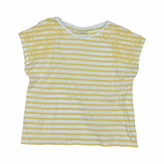 Top Ss By Talbots In White & Yellow, Size:Xl