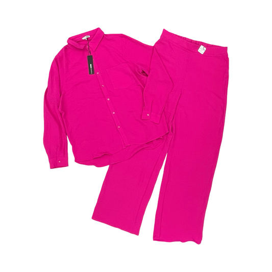 Pants Set 2Pc By Fashion Nova In Pink, Size:Xl