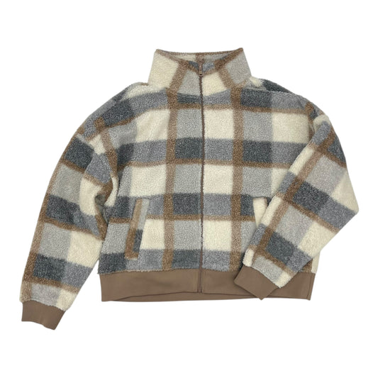 Jacket Faux Fur & Sherpa By Clothes Mentor In Brown & Cream, Size:Xl