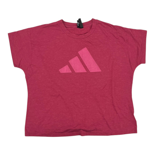 Athletic Top Ss By Adidas In Pink, Size:2X