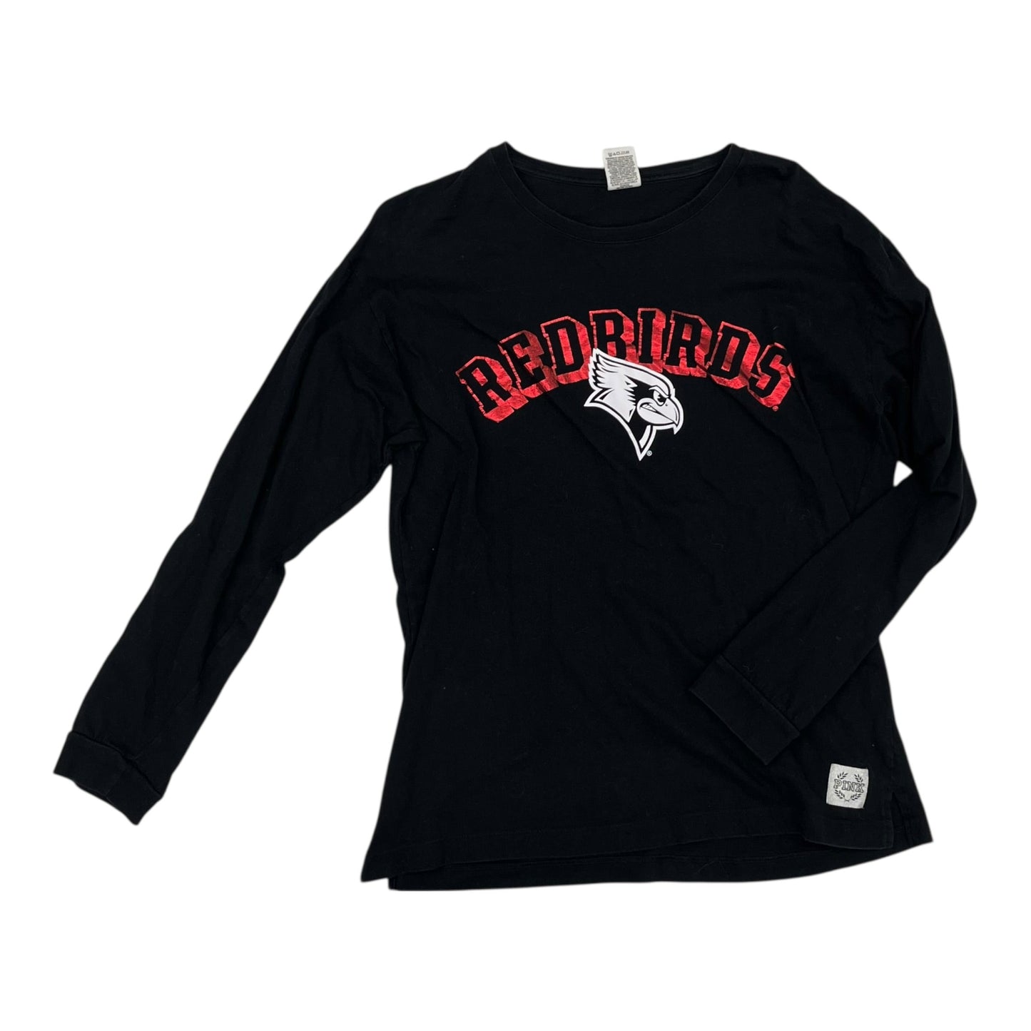 Athletic Top Ls Crewneck By Pink In Black & Red, Size:L