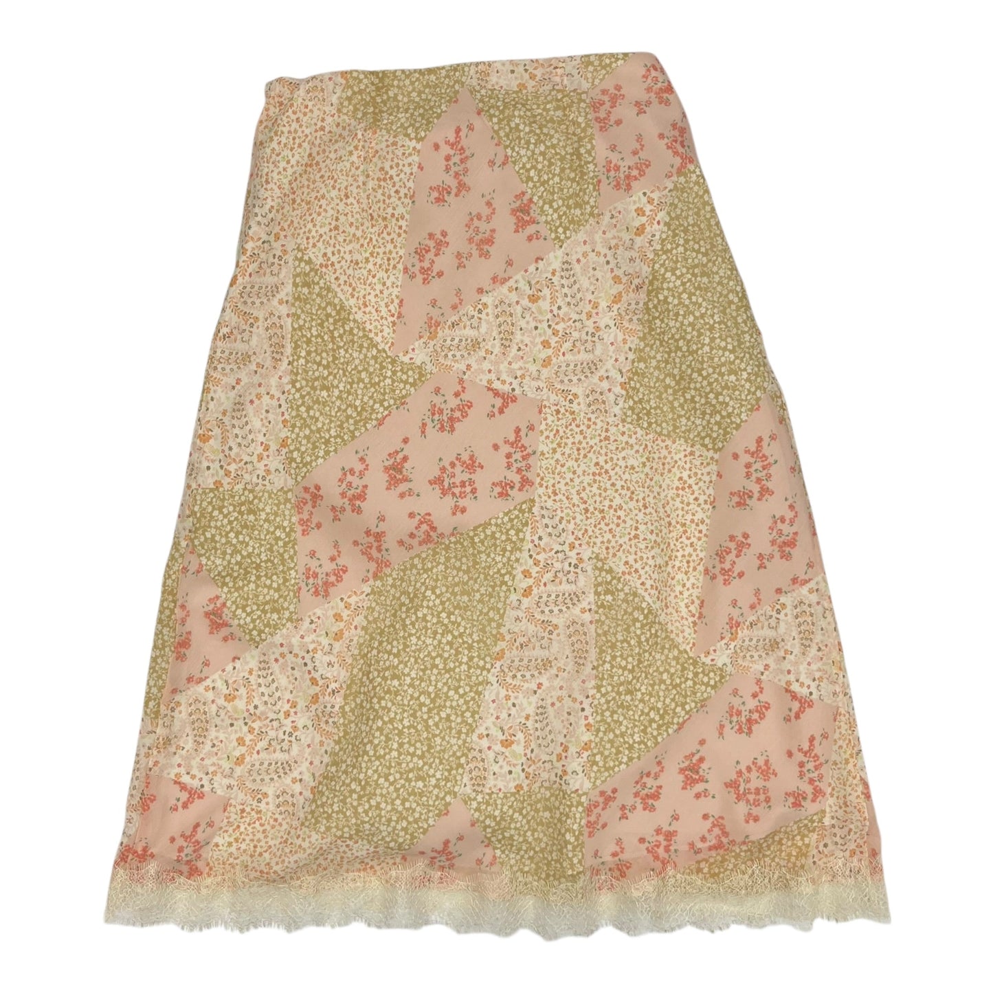 Skirt Set 2Pc By Loft In Pink & Tan, Size:L
