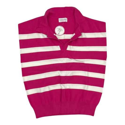 Vest Sweater By First Love In Pink & White, Size:M