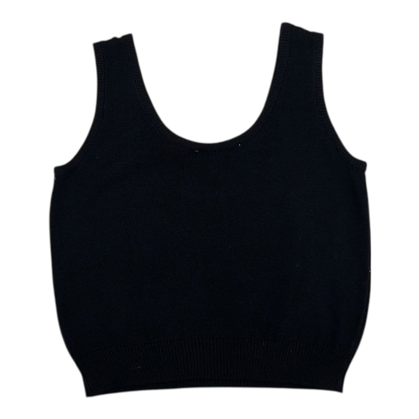 Top Sleeveless By St John Knits In Black, Size:M