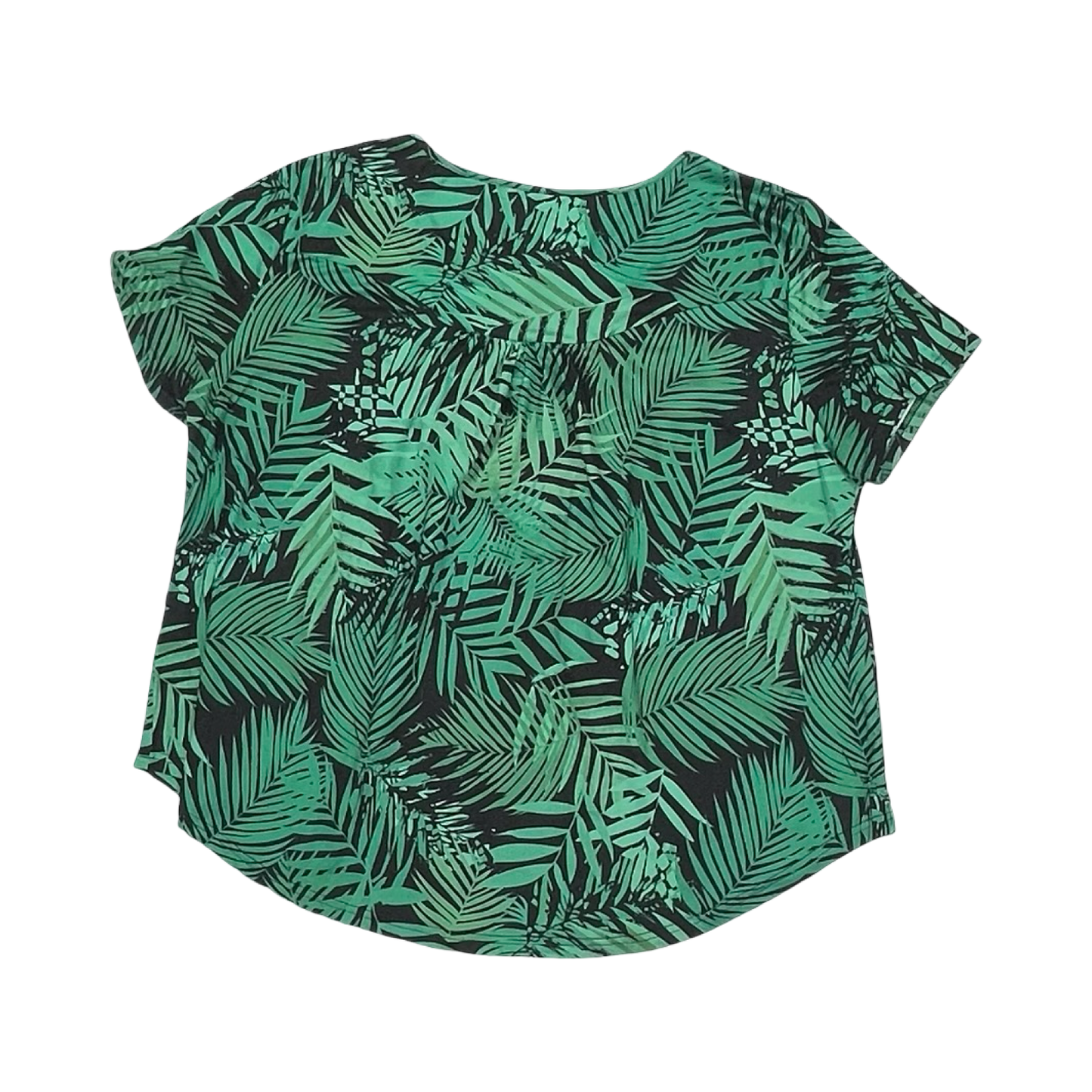 Blouse Ss By Cmf In Black & Green, Size:3X